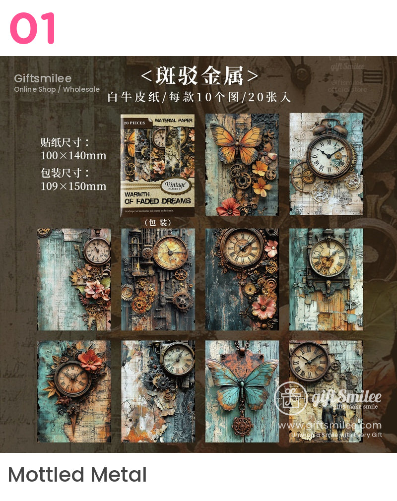 復古剪貼簿花卉拼貼套裝 | KS-CK-1160