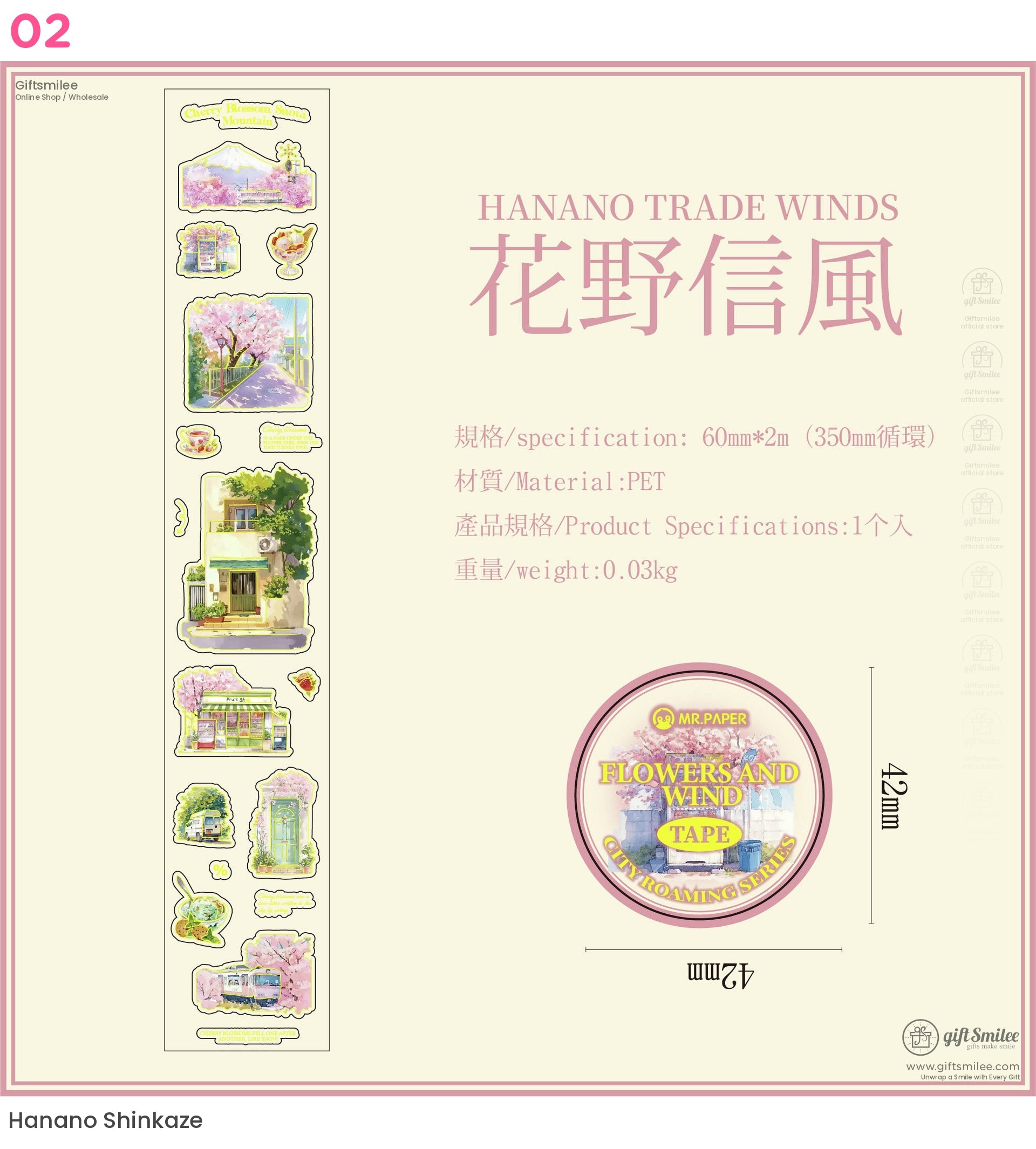 風景旅行裝飾寵物膠帶 | KS-RT-1618