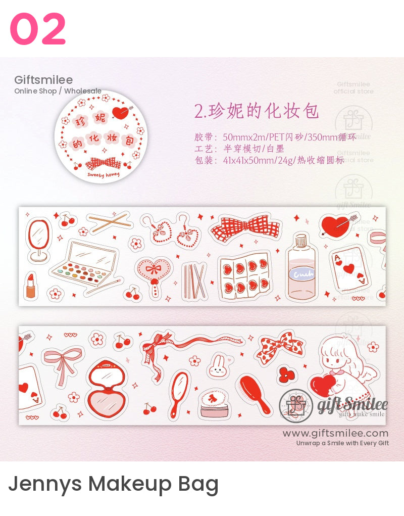 可愛粉彩裝飾模切膠帶 | KS-RT-1621