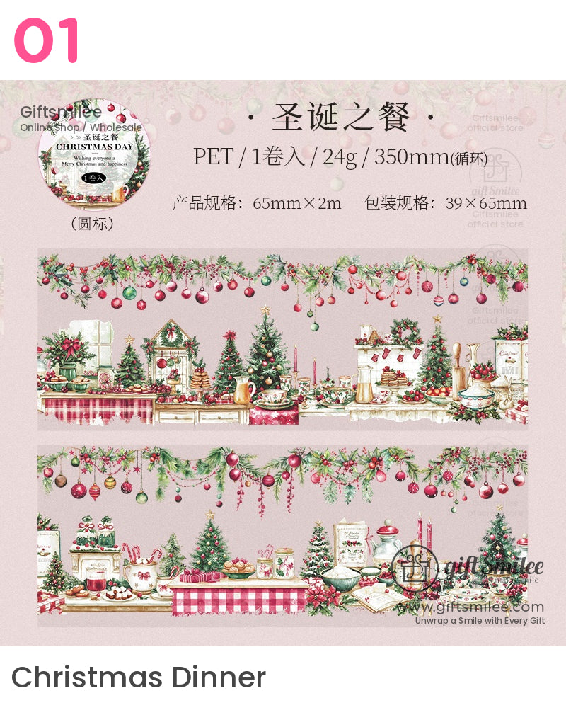 節日聖誕節貓聖誕老人禮物冬季寵物膠帶 | KS-RT-1629