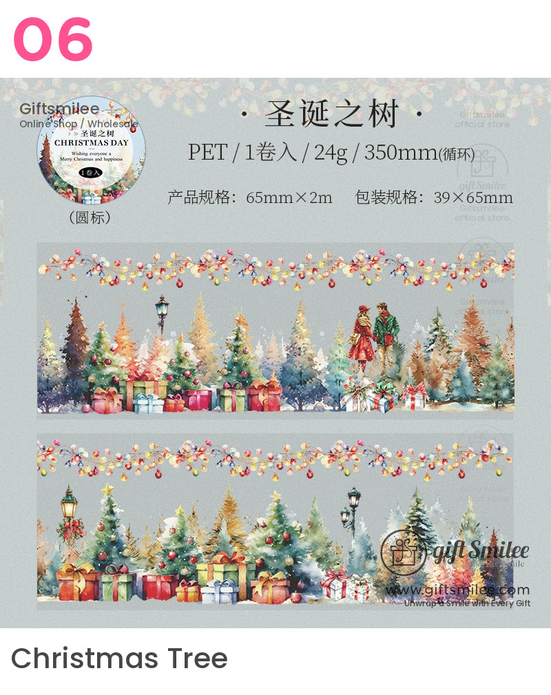 節日聖誕節貓聖誕老人禮物冬季寵物膠帶 | KS-RT-1629