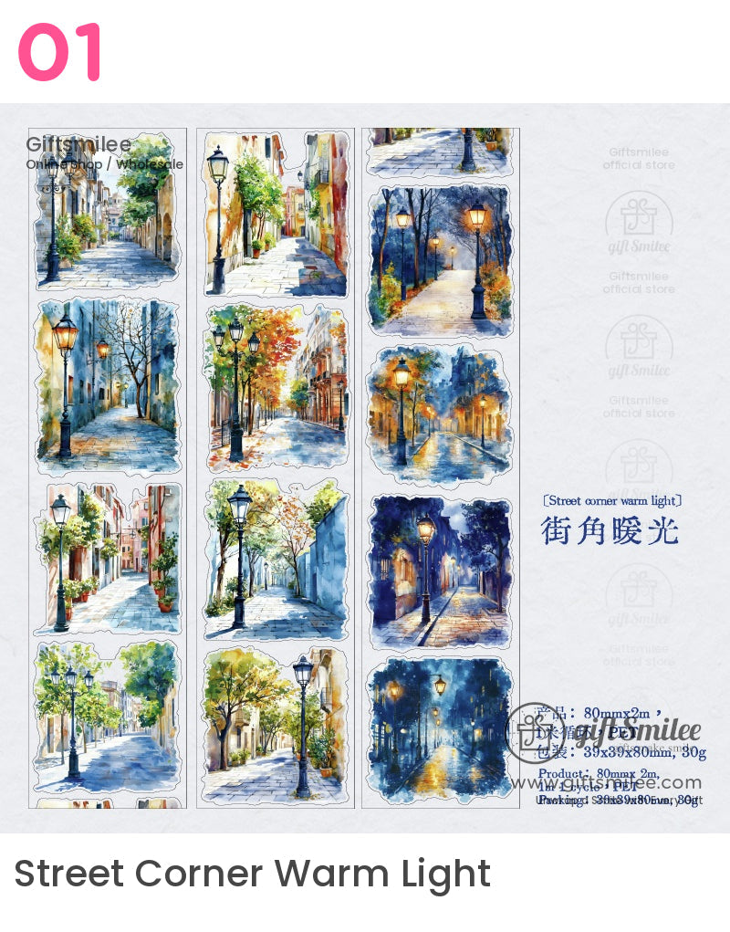 復古旅行水彩捲膠帶 | KS-RT-1638