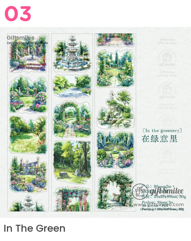 復古旅行水彩捲膠帶 | KS-RT-1638