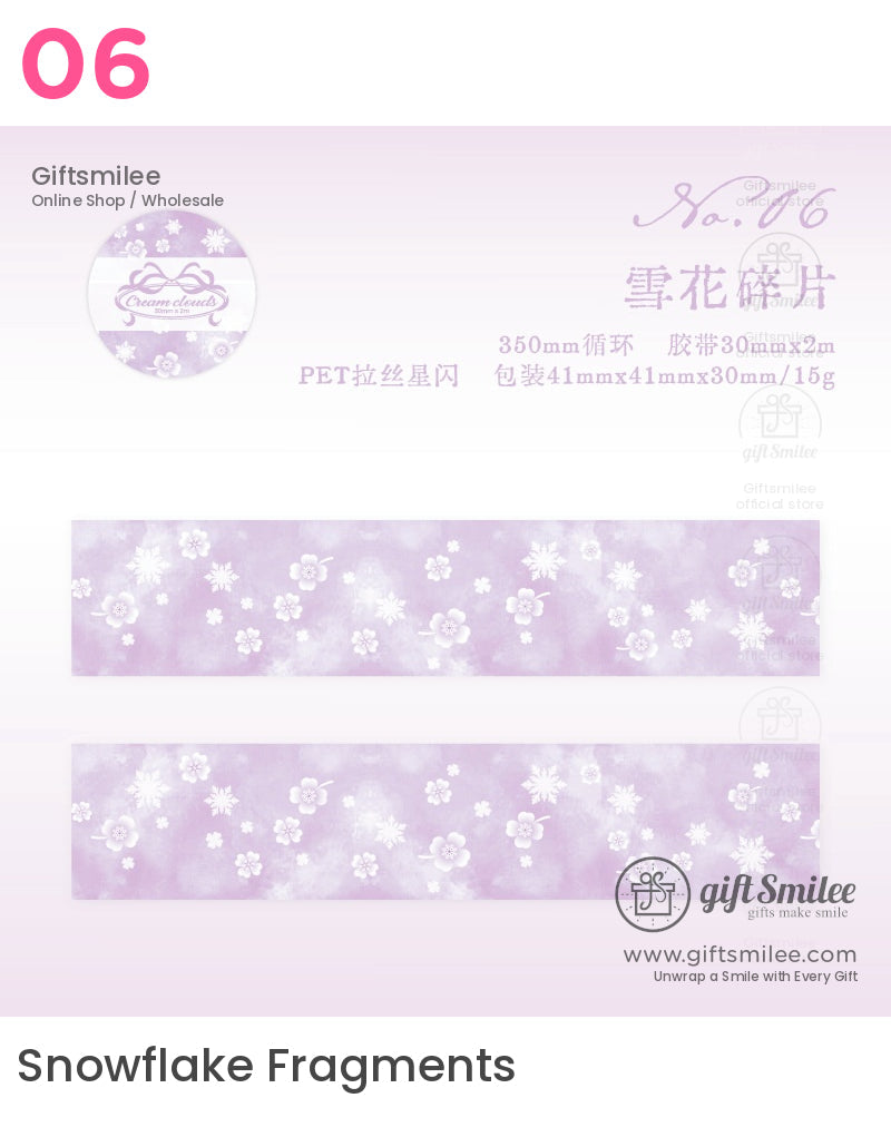 夢幻柔和花卉與星空圖案捲膠帶 | KS-RT-1652