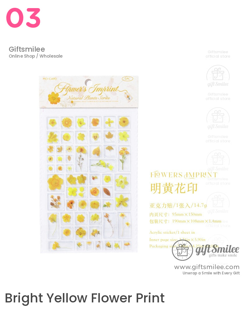 天然花卉與葉子貼紙 | KS-SA-4009