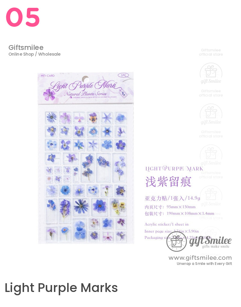 天然花卉與葉子貼紙 | KS-SA-4009