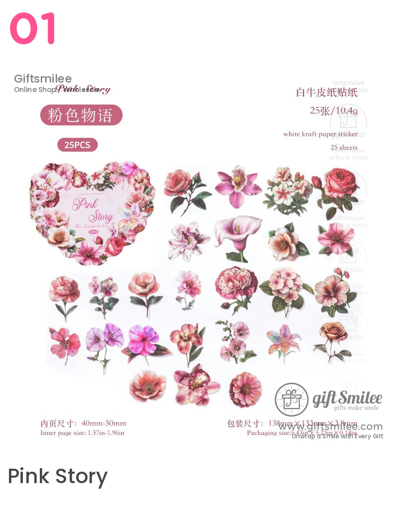 復古花卉植物貼紙包 | KS-SA-4012