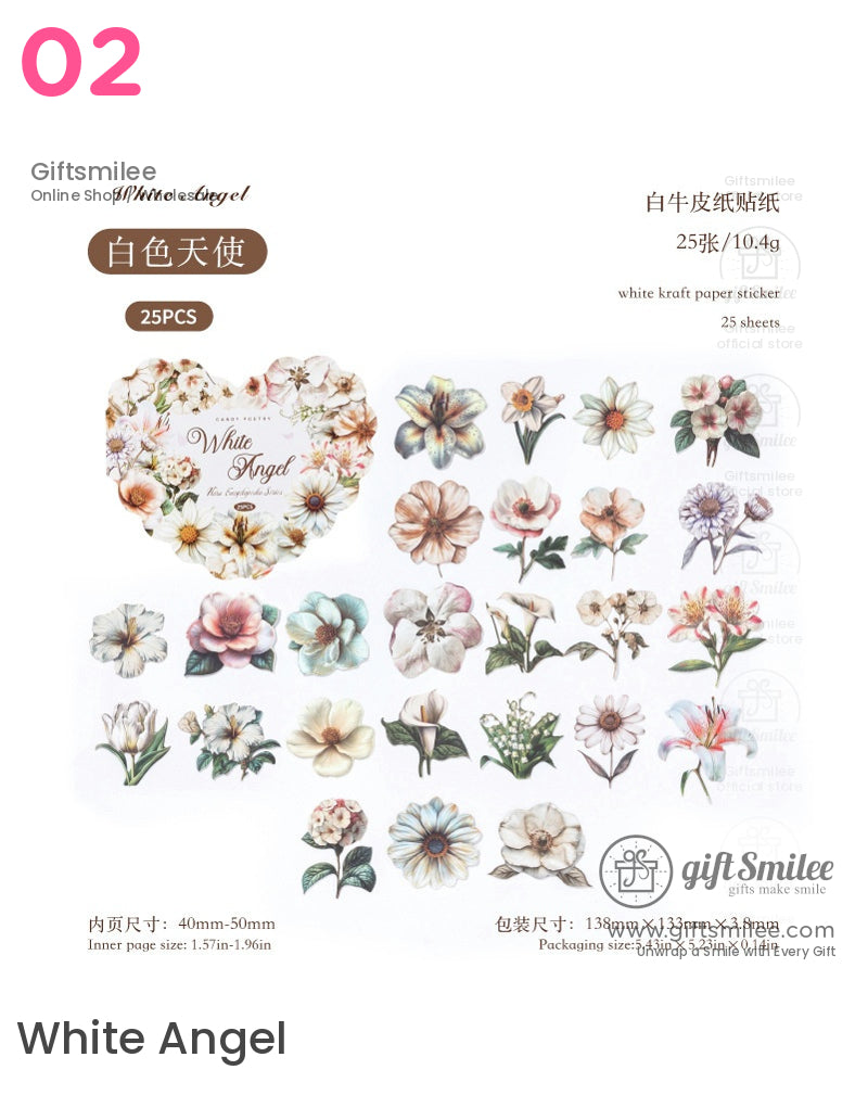 復古花卉植物貼紙包 | KS-SA-4012