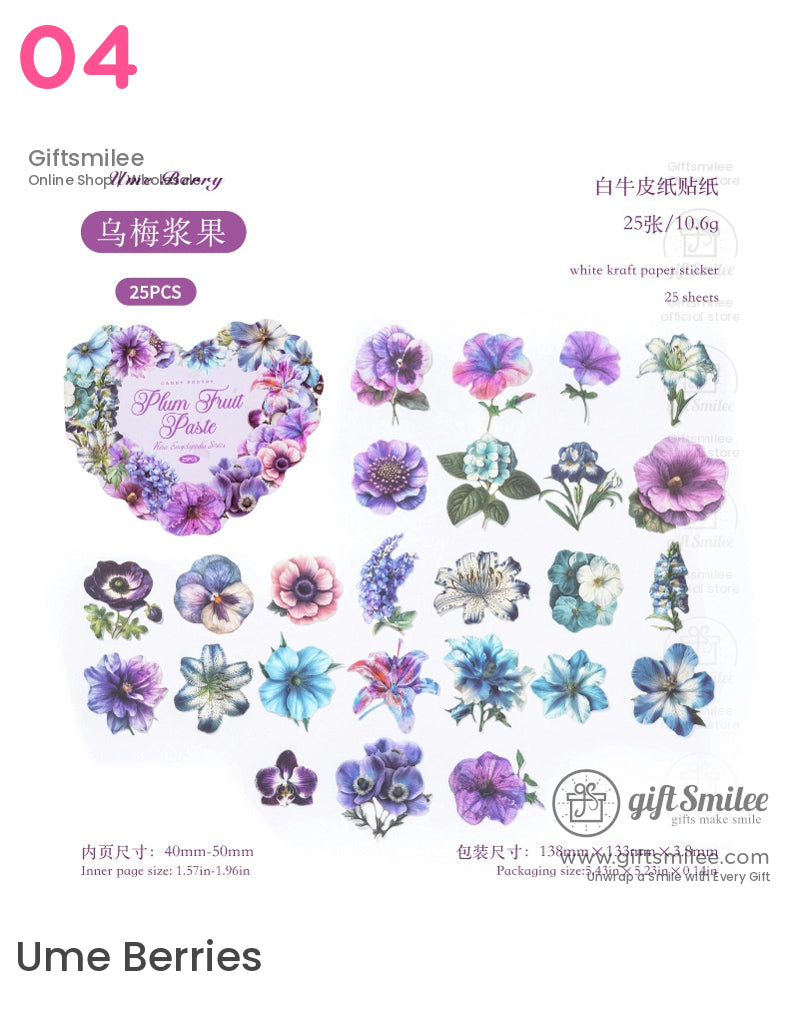 復古花卉植物貼紙包 | KS-SA-4012