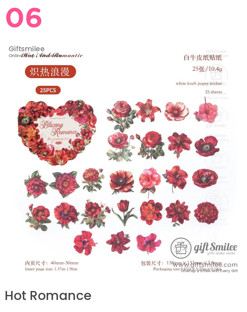 復古花卉植物貼紙包 | KS-SA-4012