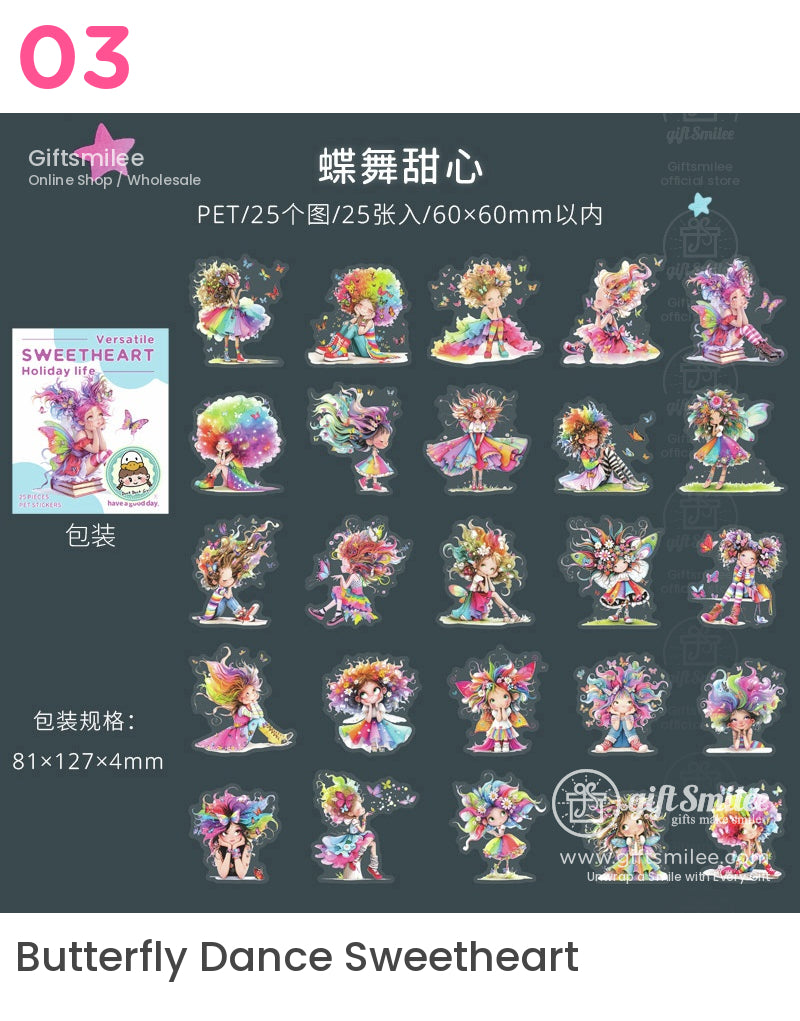 甜心假期生活卡通女孩貼紙 | KS-SA-4013