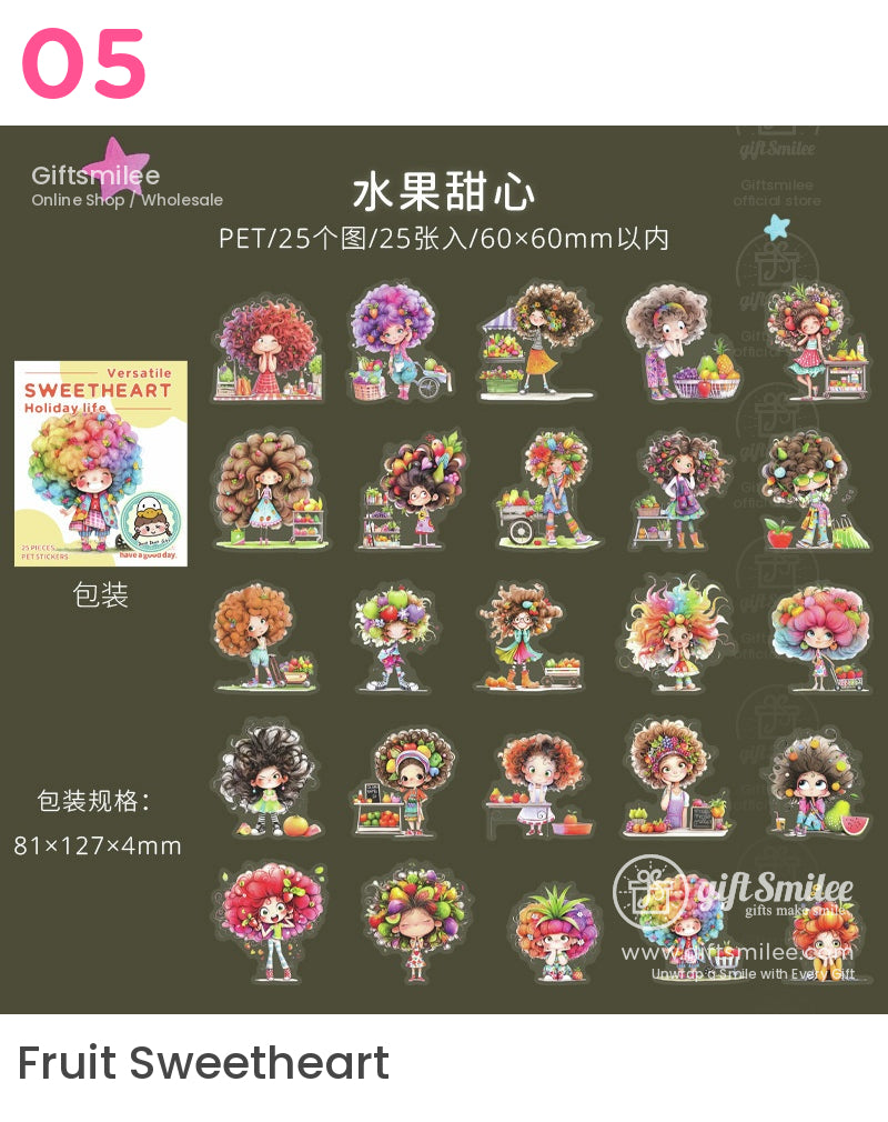 甜心假期生活卡通女孩貼紙 | KS-SA-4013