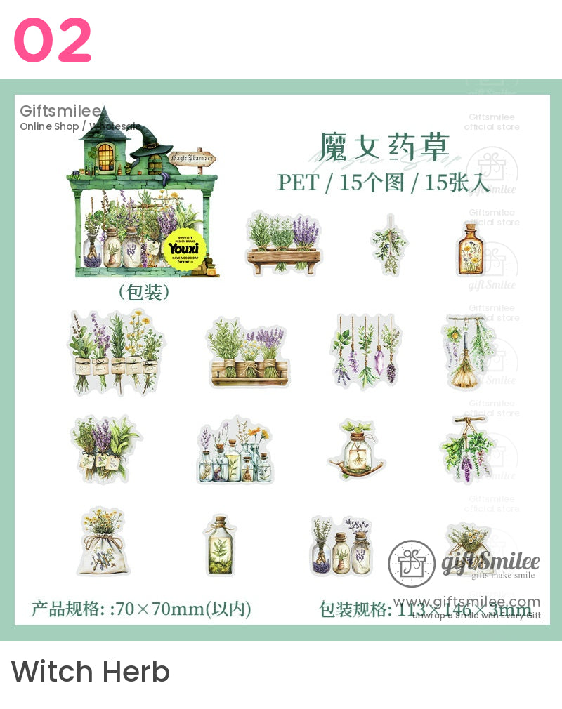 微型女巫藥劑師立體模型貼紙 | KS-SA-4015