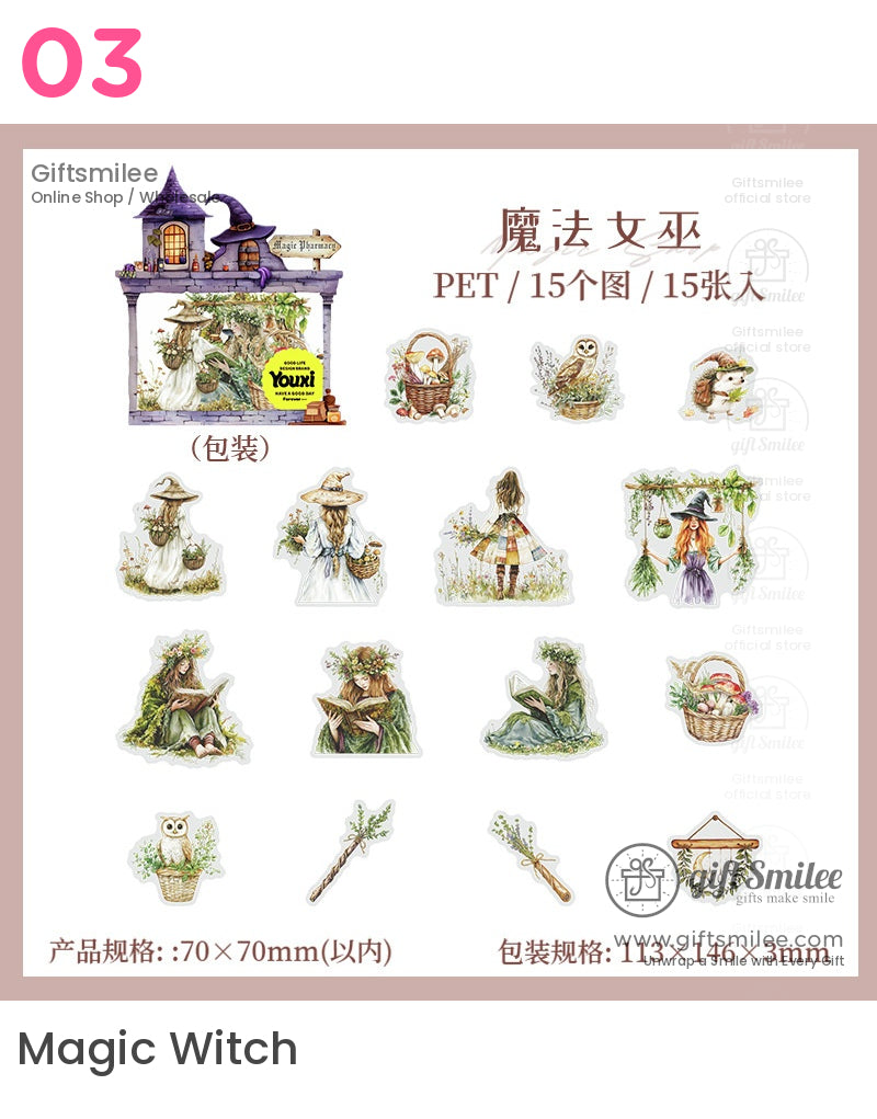 微型女巫藥劑師立體模型貼紙 | KS-SA-4015