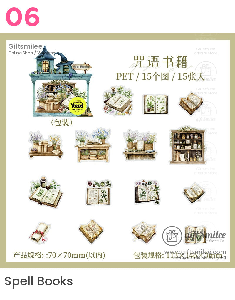 微型女巫藥劑師立體模型貼紙 | KS-SA-4015