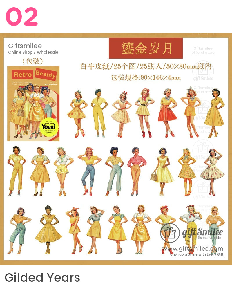 復古海報女郎貼紙 | KS-SA-4019