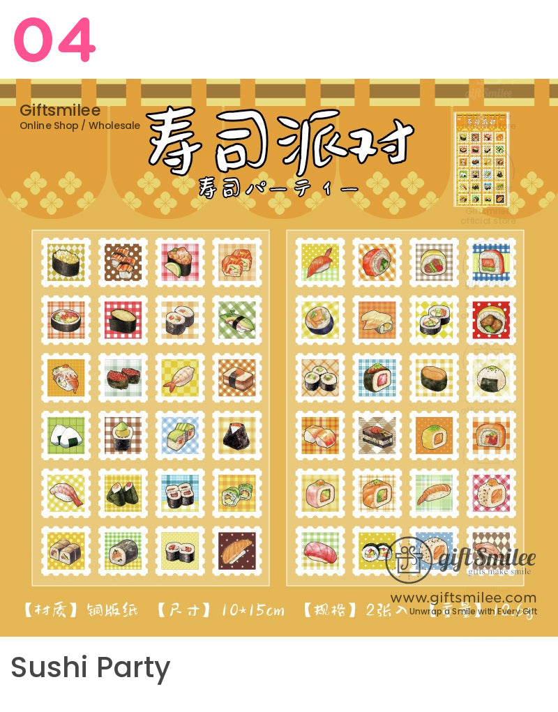 迷你印章食物自然貼紙 | KS-SA-4022