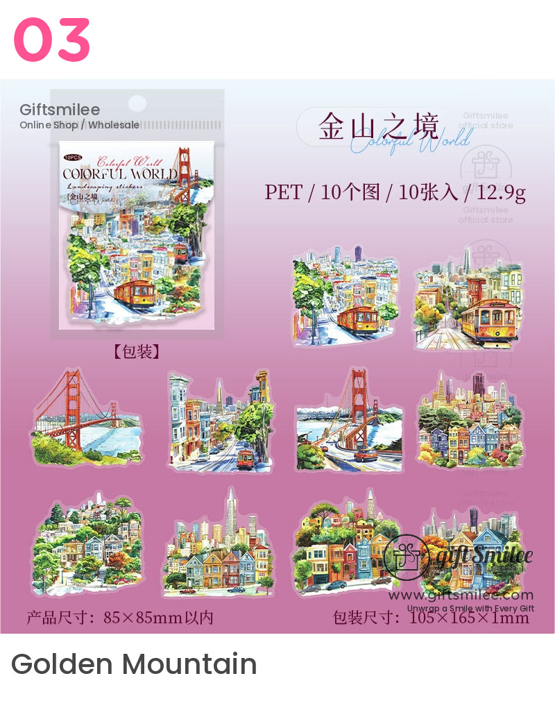 多彩世界地標 3D 貼紙 | KS-SA-4030