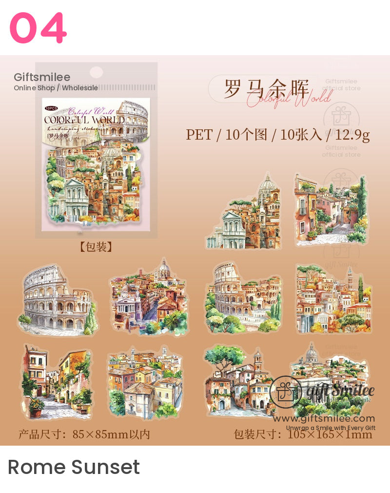 多彩世界地標 3D 貼紙 | KS-SA-4030