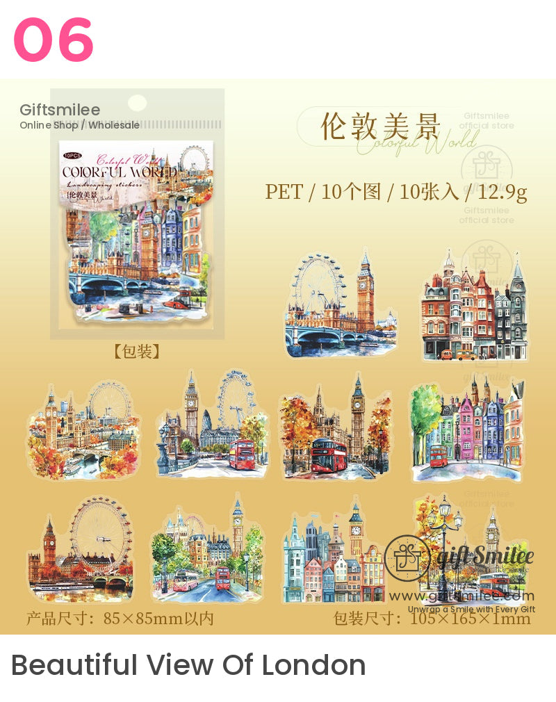 多彩世界地標 3D 貼紙 | KS-SA-4030
