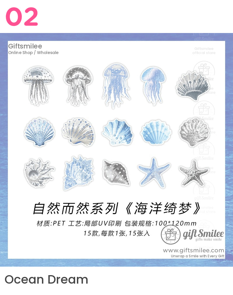 自然海洋花卉水果貼紙包 | KS-SA-4044