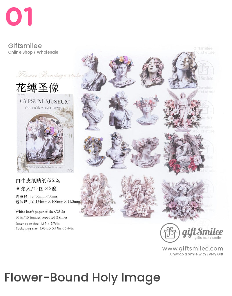 石膏天使雕像貼紙包 | KS-SA-4046