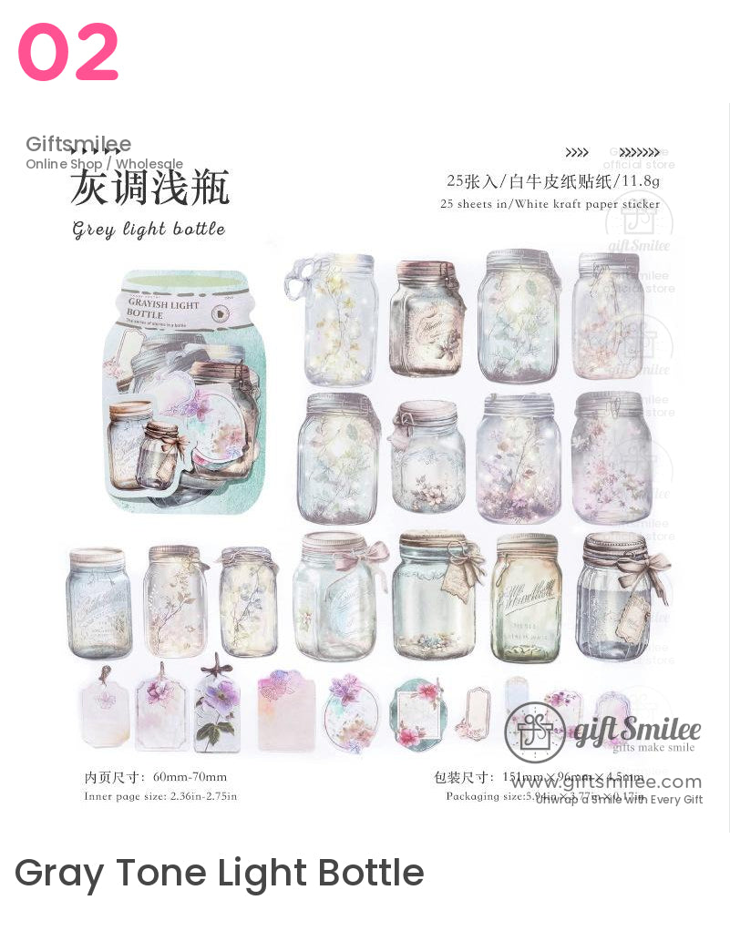 復古瓶子貼紙包 | KS-SA-4049
