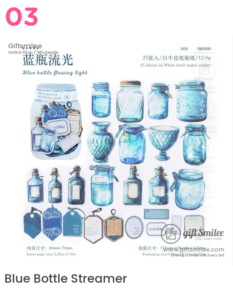 復古瓶子貼紙包 | KS-SA-4049