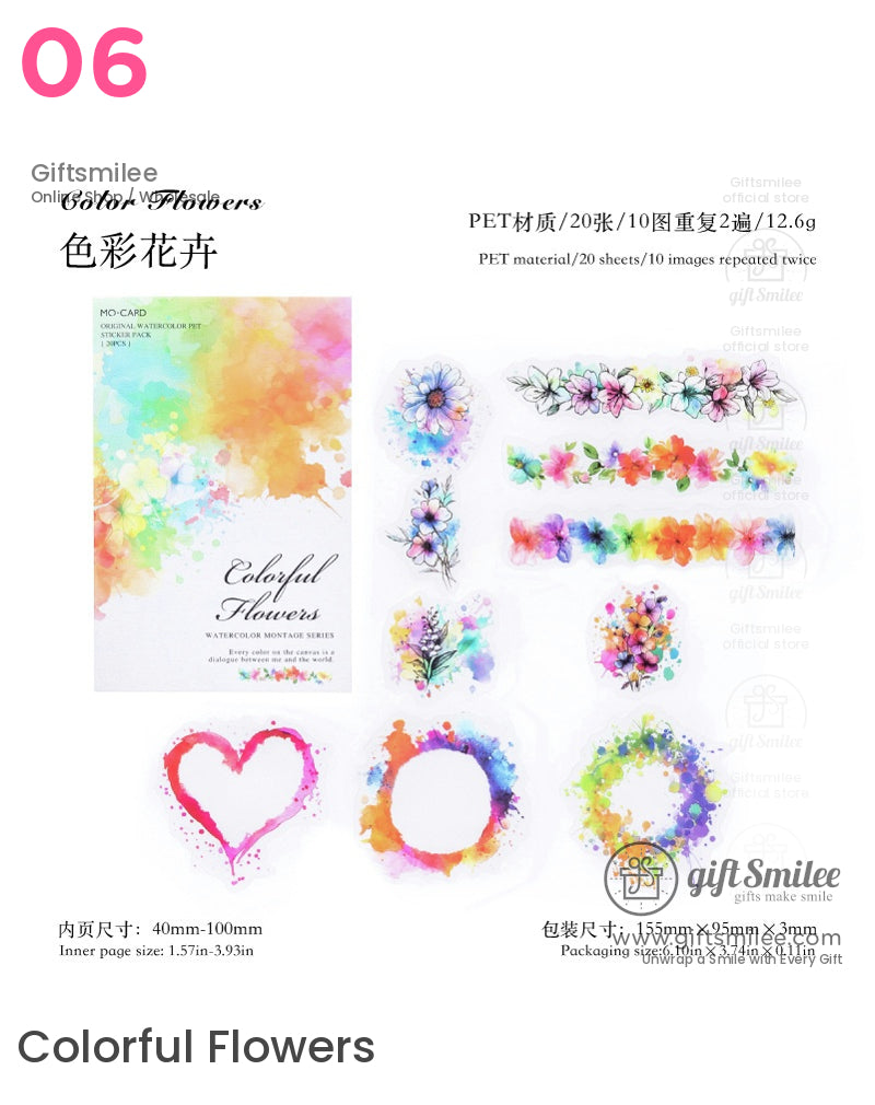 水彩花卉貼紙包 | KS-SA-4060