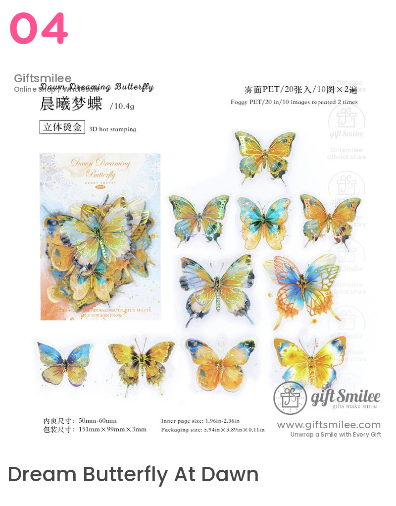 全像金浮雕蝴蝶貼紙包 | KS-SA-4066