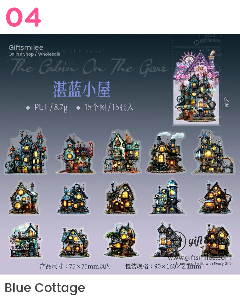 蒸氣龐克幻想小鎮微型貼紙包 | KS-SA-4070