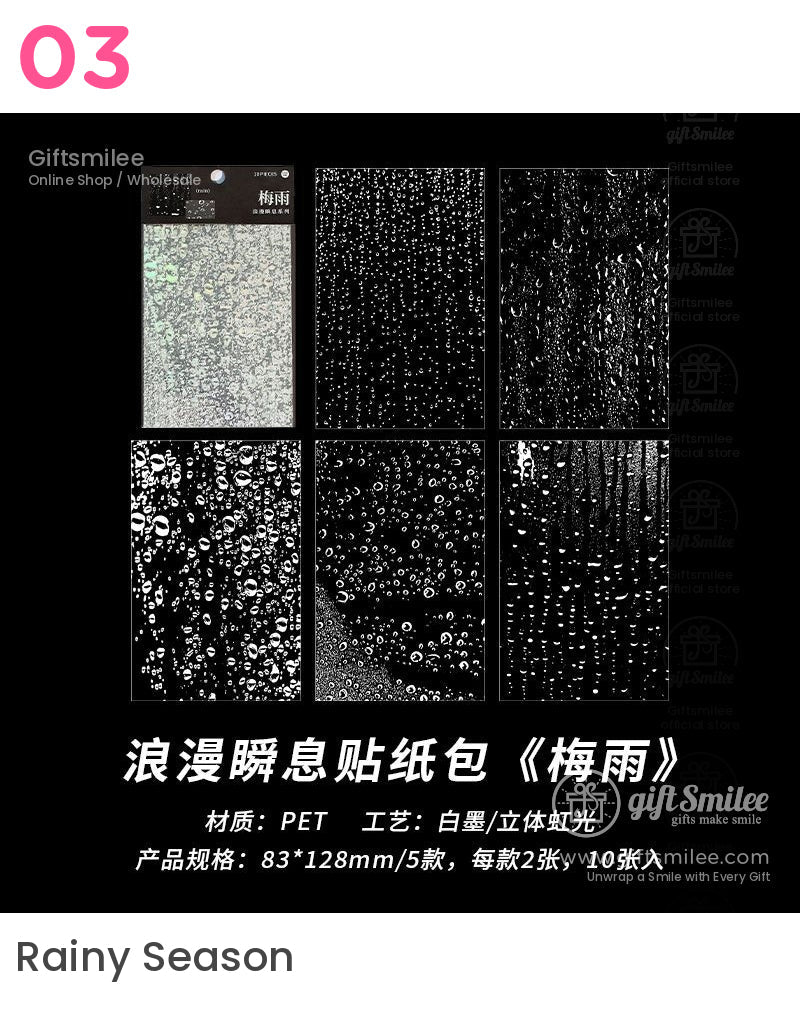 全息煙火雨滴貼紙包 | KS-SA-4096