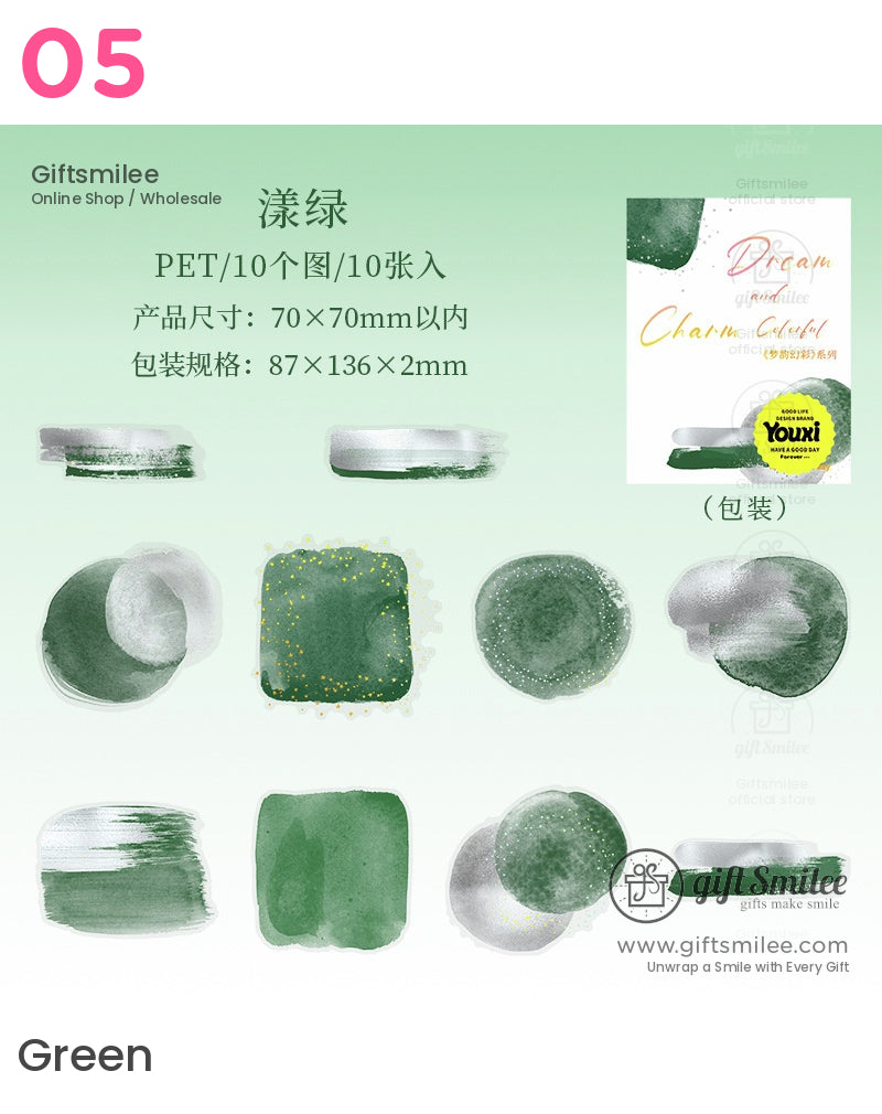 水彩抽象粉彩貼紙 | KS-SA-4098