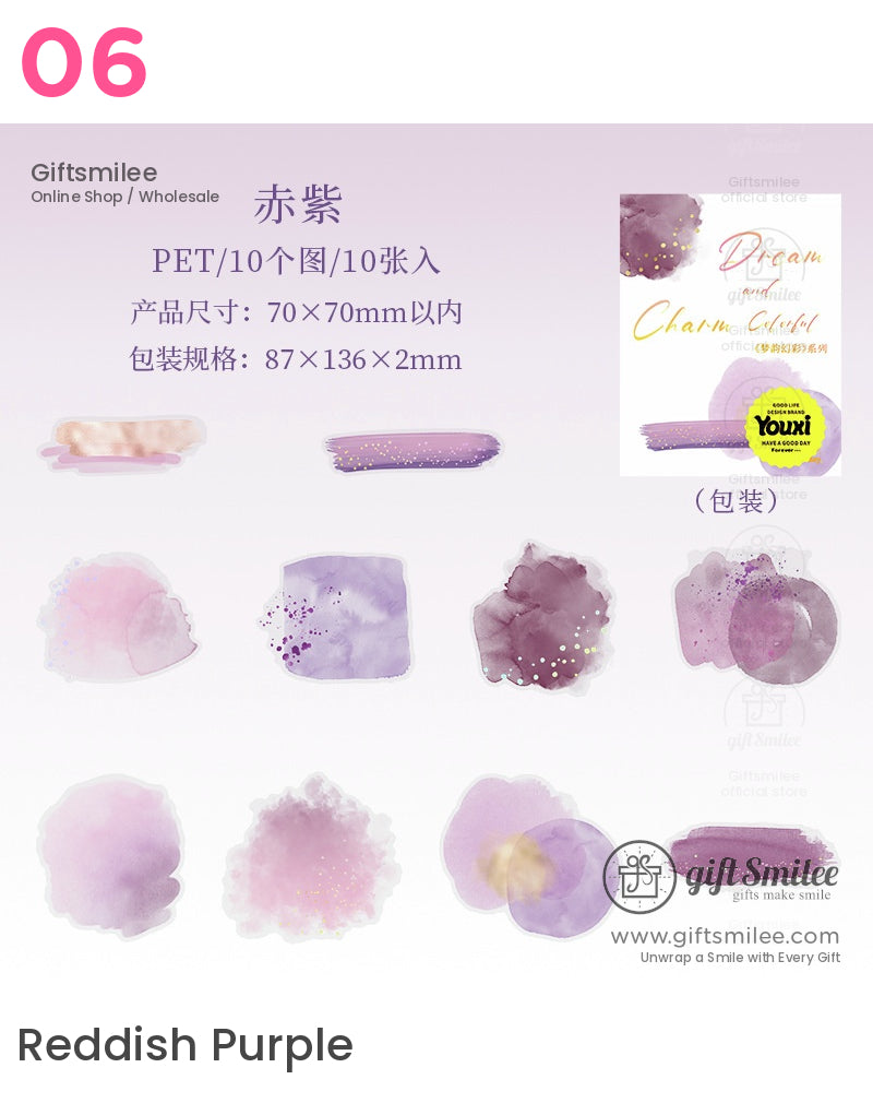 水彩抽象粉彩貼紙 | KS-SA-4098