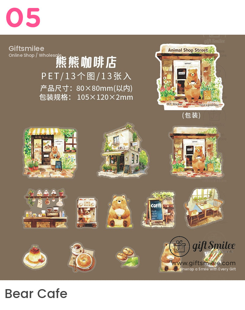 花園舒適小鎮動物貼紙 | KS-SA-4102