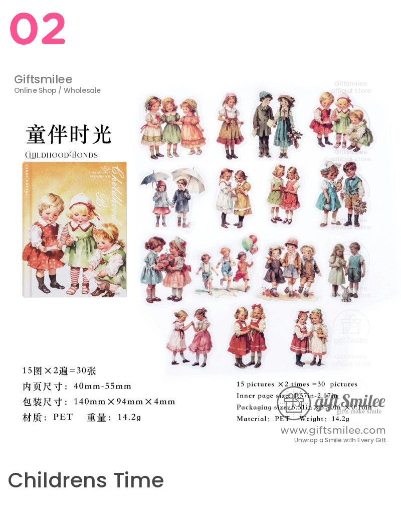 懷舊維多利亞風格插畫貼紙包 | KS-SA-4104