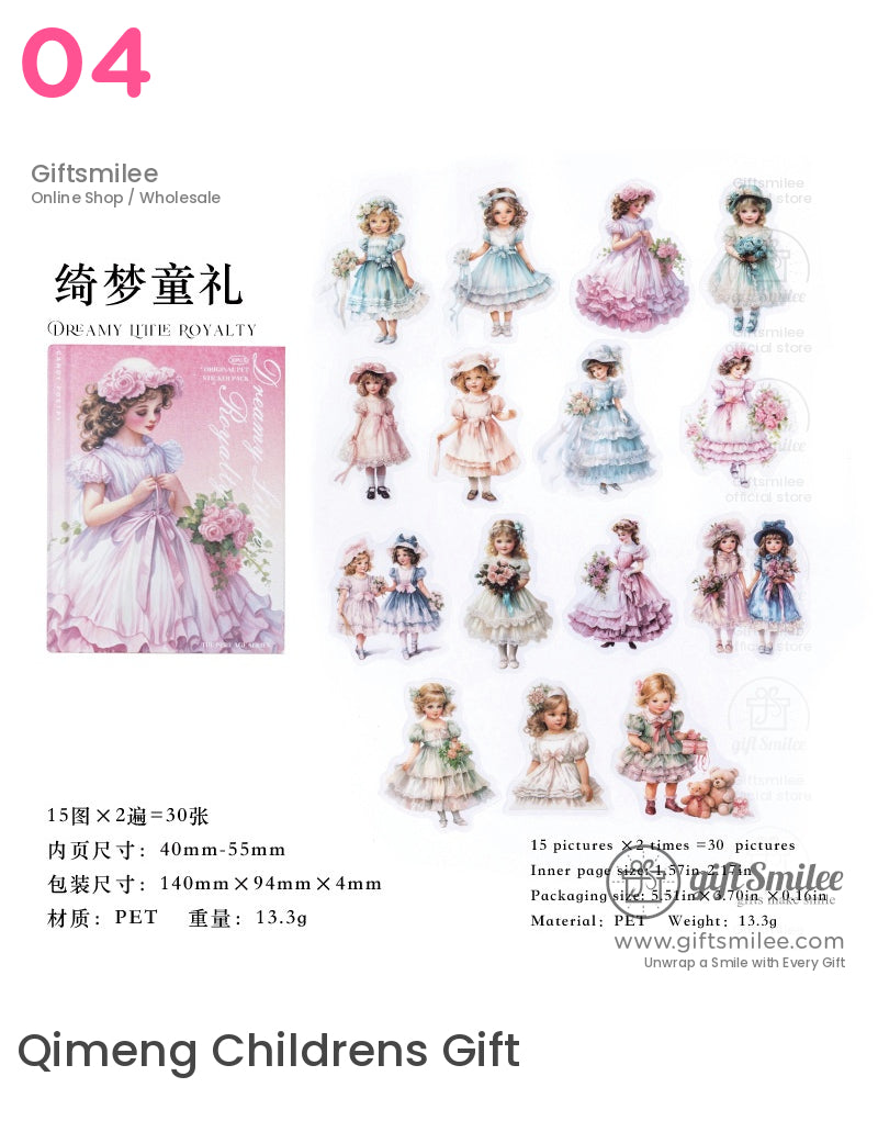 懷舊維多利亞風格插畫貼紙包 | KS-SA-4104