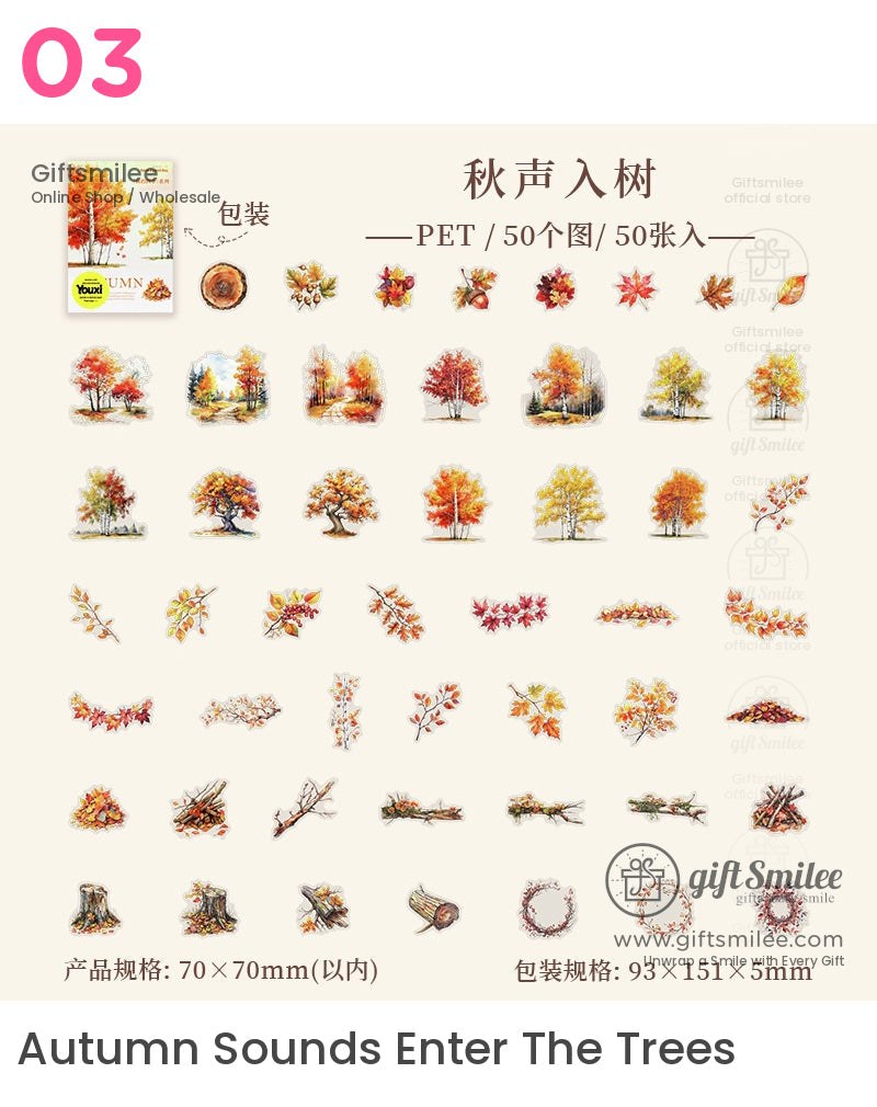 森林樹木自然寧靜貼紙包 | KS-SA-4106