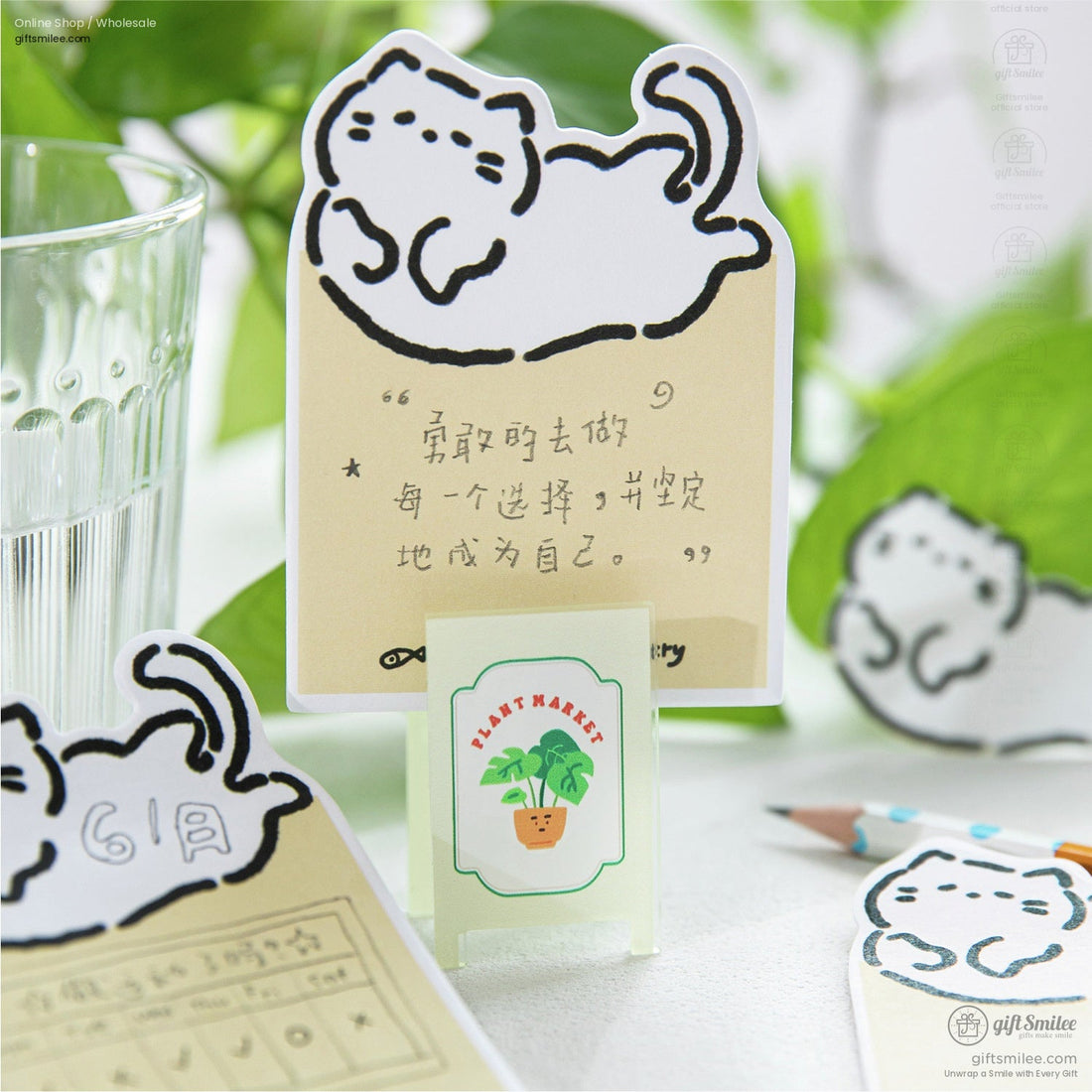 A pastel-colored set of sticky notes featuring adorable kitten and puppy designs, perfect for journaling and planners