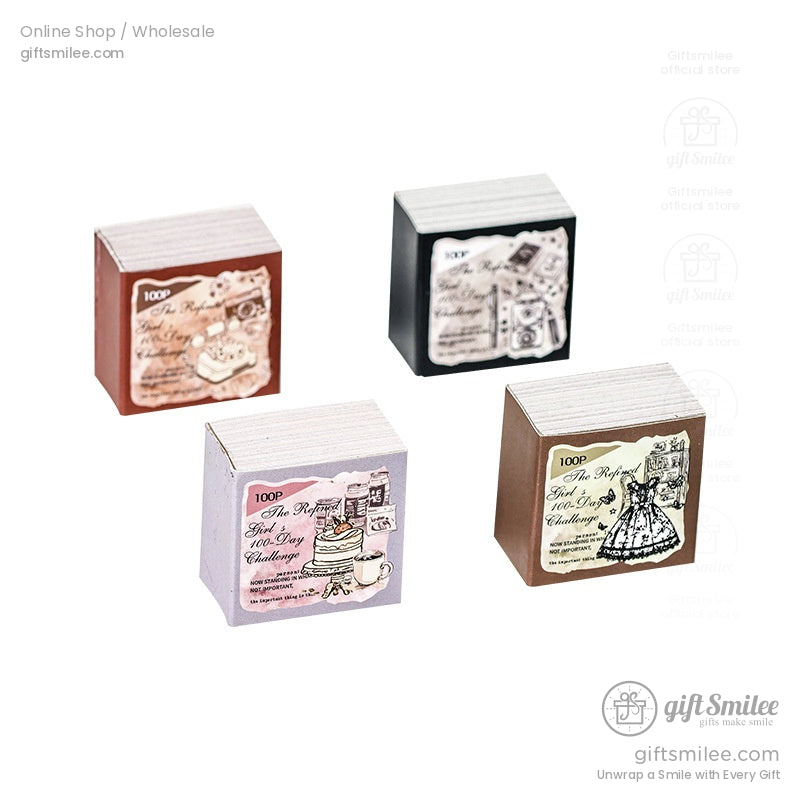 100-Sheet Retro Pastel Square Tear-Off Adhesive 50×50 Mm Sticky Note Pads | KS-CK-1233