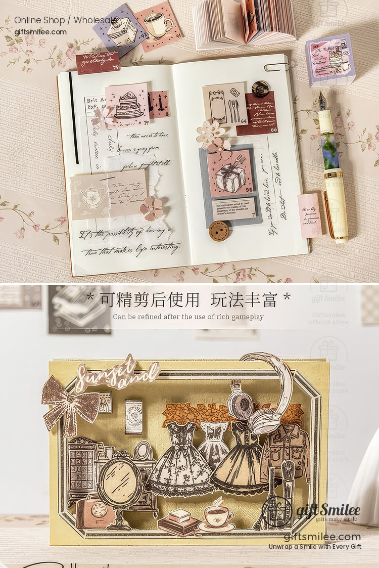 100-Sheet Retro Pastel Square Tear-Off Adhesive 50×50 Mm Sticky Note Pads | KS-CK-1233