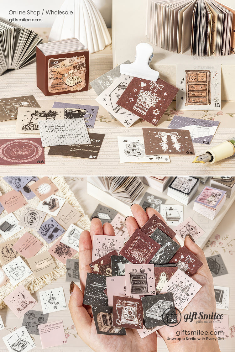 100-Sheet Retro Pastel Square Tear-Off Adhesive 50×50 Mm Sticky Note Pads | KS-CK-1233