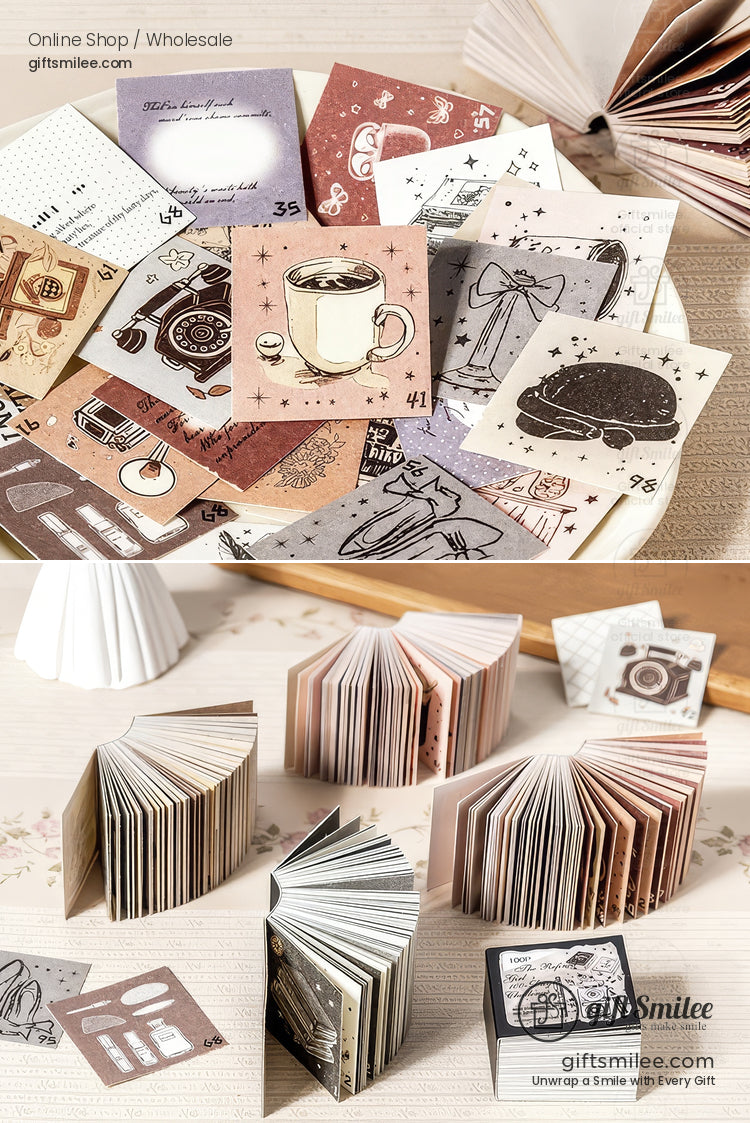 100-Sheet Retro Pastel Square Tear-Off Adhesive 50×50 Mm Sticky Note Pads | KS-CK-1233