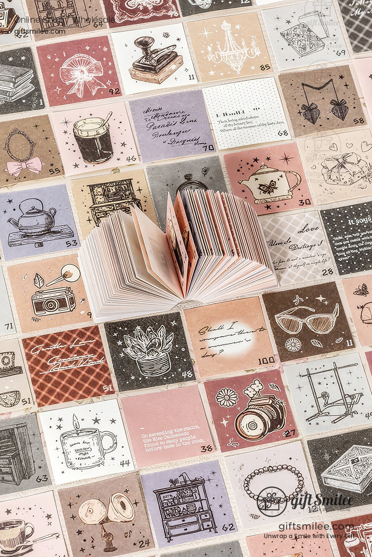 100-Sheet Retro Pastel Square Tear-Off Adhesive 50×50 Mm Sticky Note Pads | KS-CK-1233