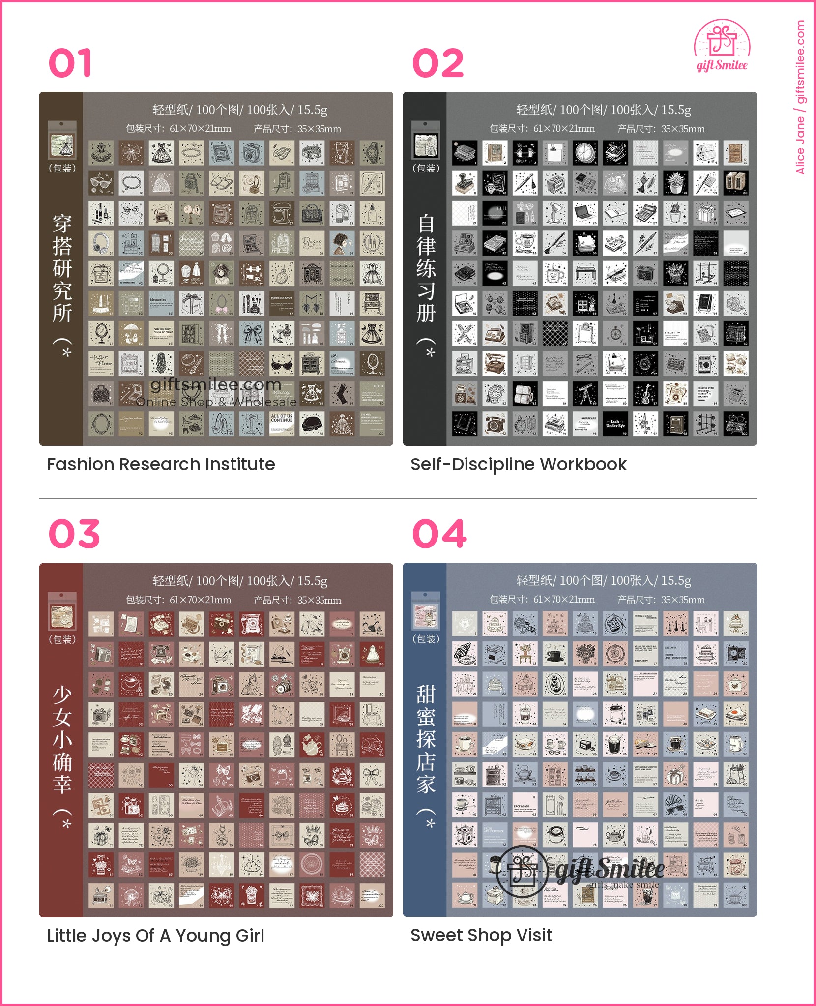 100-Sheet Retro Pastel Square Tear-Off Adhesive 50×50 Mm Sticky Note Pads | KS-CK-1233