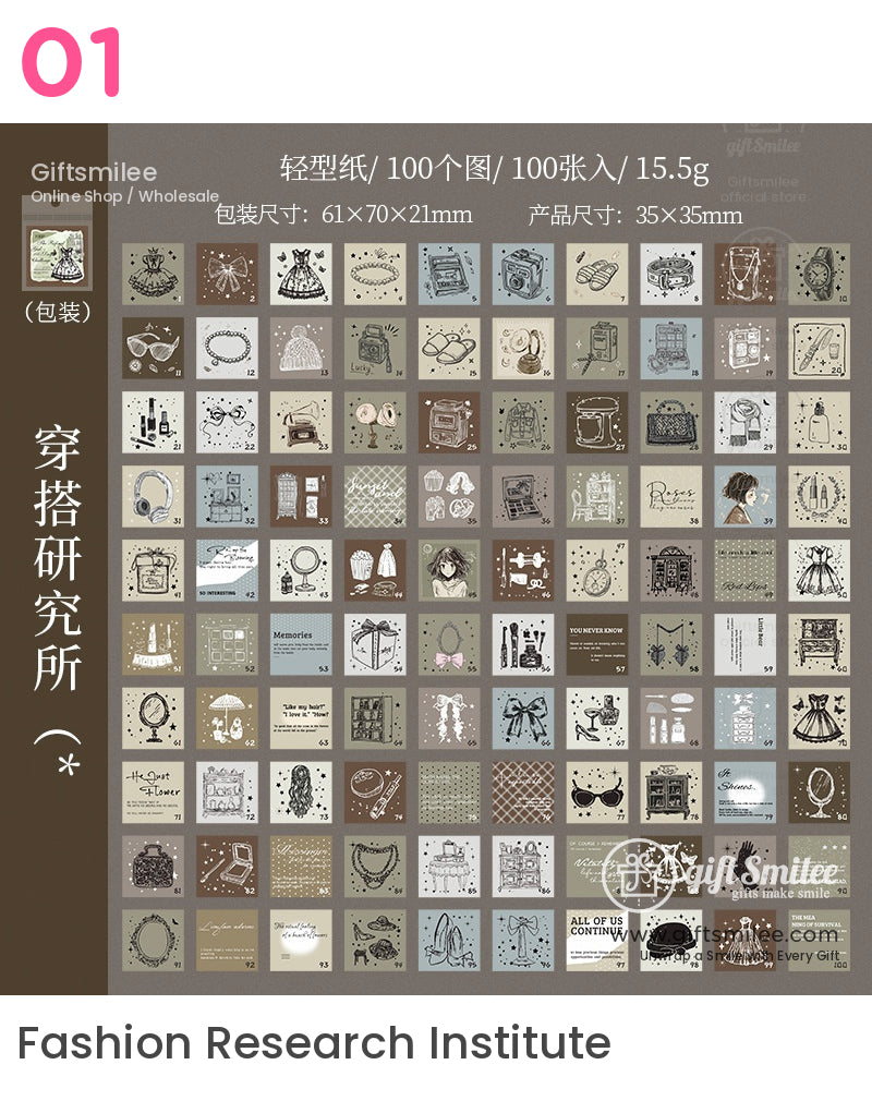 100-Sheet Retro Pastel Square Tear-Off Adhesive 50×50 Mm Sticky Note Pads | KS-CK-1233