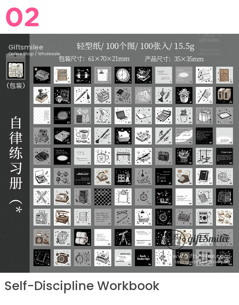 100-Sheet Retro Pastel Square Tear-Off Adhesive 50×50 Mm Sticky Note Pads | KS-CK-1233