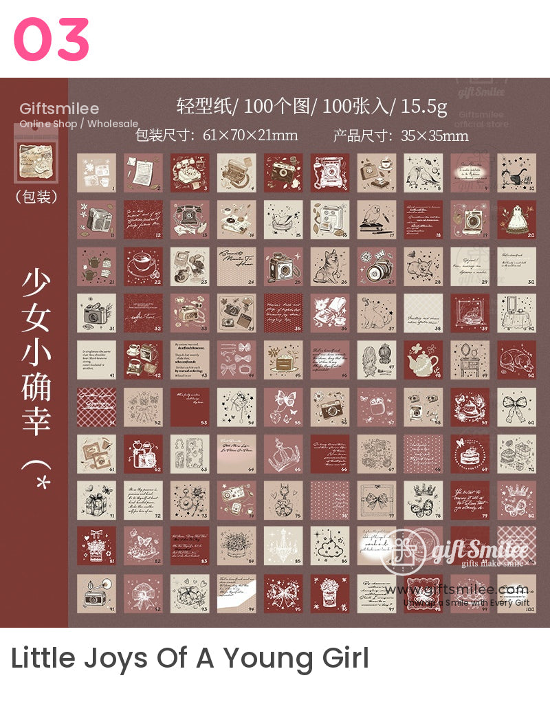 100-Sheet Retro Pastel Square Tear-Off Adhesive 50×50 Mm Sticky Note Pads | KS-CK-1233