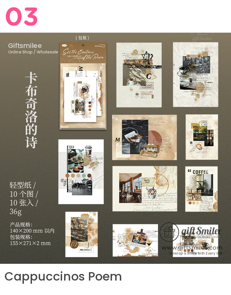 Vintage A5 Mixed-Texture Collage Prints Decorative Scrapbook Paper | KS-CK-1234