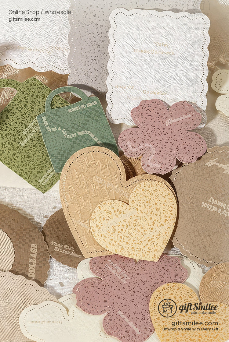 Textured Kraft Mixed Shapes Layered Die-Cut Set Decorative Paper Die-Cuts | KS-CK-1236
